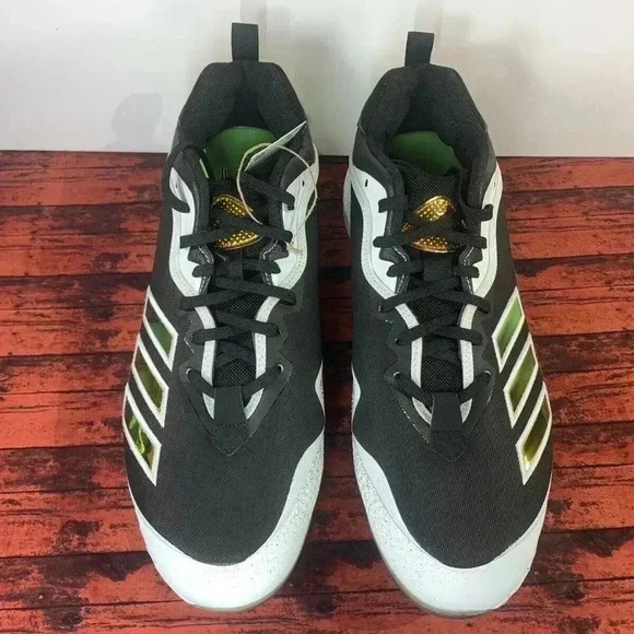 adidas ICON 6 Bounce ECP Metal Baseball Cleats EH2378 Mens Size 11.5 Black White main image 4
